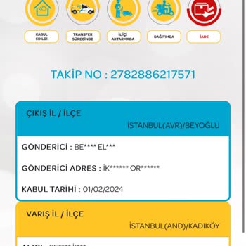 PTT Kargo İstanbul Kartım Elime Ulaşmadan İade Edilmiş