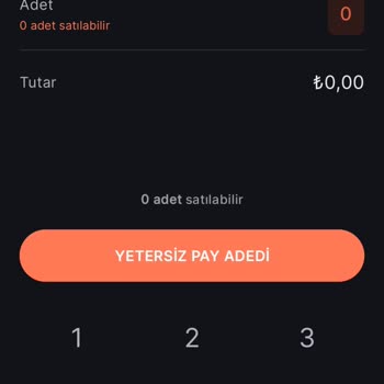 Midas Yetersiz Pay Adedi