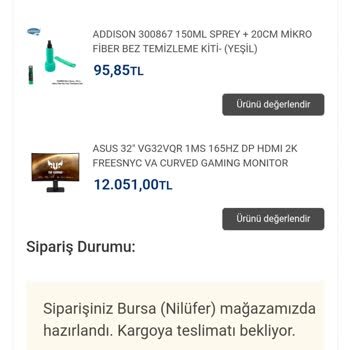 Vatan Bilgisayar Kargo Sorunum İle İlgilidir