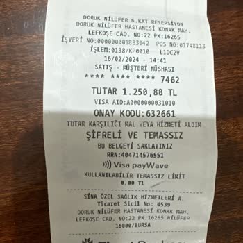Doruk Nilüfer Hastanesi TSS'nin Karşılamadığı Bir Tetkik Teyit Alınmadan Yapıldı