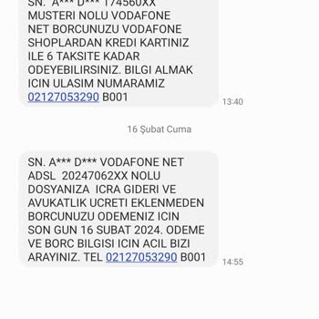 Vodafone Net İletişim Hizmetleriyle İlgili Ödeme Sorunu