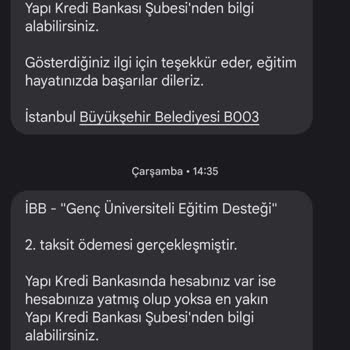 Yapı Kredi Bankası İbb Bursumun 2. Taksiti Yatmadı