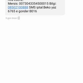 Beko Yapmadığım Alışverişe Rağmen Tarafıma Mesaj İletti