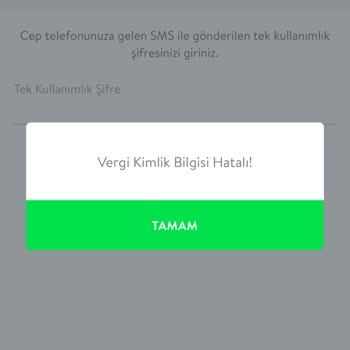 CepteTeb Vergi Kimlik Hatası