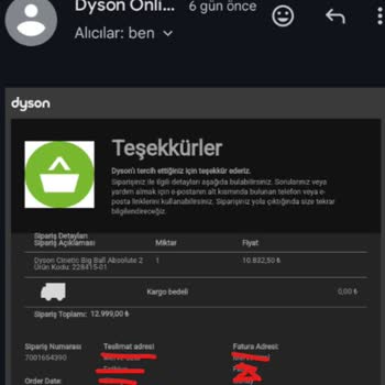 Dyson Üzerinden Sipariş İptali Ve Fiyat Güncellemesi Şikayeti