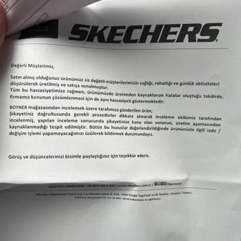 Boyner Skechers Ayakkabı Tabanında Yırtılma