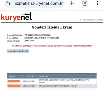 Kuryenet Kartım Hala Teslim Edilmedi