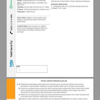 Beko 65 Inc TV Değişim Yapılmıyor Sıfır Cihazım 2. El Oldu