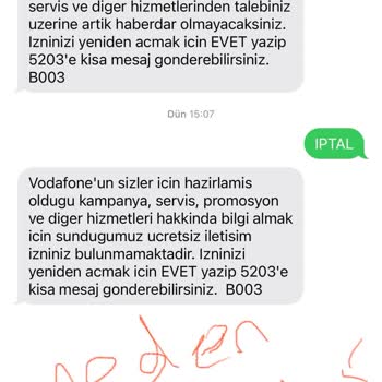 Vodafone Defalarca İptal Yaptığım Halde Hala Bana SMS Gönderiyor