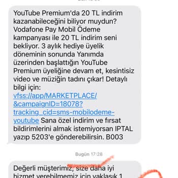 Vodafone Defalarca İptal Yaptığım Halde Hala Bana SMS Gönderiyor
