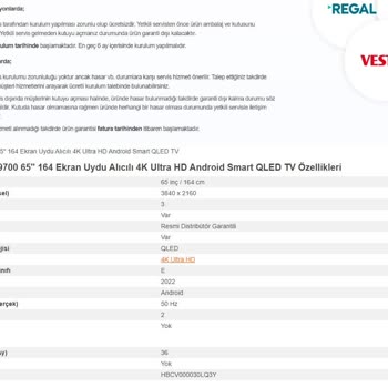 Vestel 36ay Denilen Garantiyi 24ay Olarak Veriyor