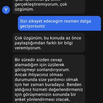 Getir Müşteri Temsilcisi Mağduriyeti