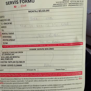 Waterlife Servis Hatası 900 TL İade