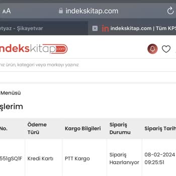 İndeks Kitap'tan 8 Gün Önce Verdiğim Siparişim Hâlâ Kargoya Verilmedi!