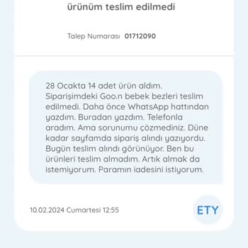 Ebebek Ürün Teslimi Yapmadı