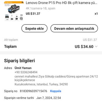 Aliexpress Teslim Edilmeyen Drone Ve İletişim Sorunları