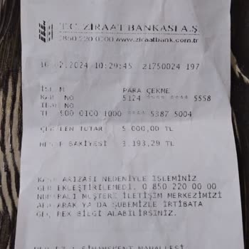 Ziraat Bankası Paramı Vermedi