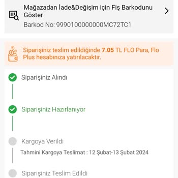 FLO Ayakkabı FLO Siparişim Kargoya Verilmedi