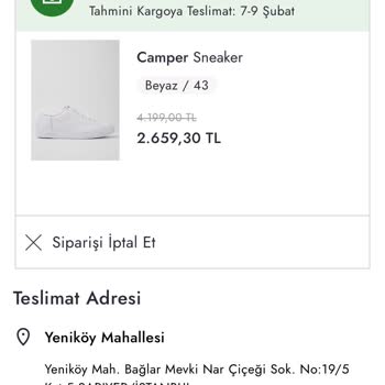 Boyner Sipariş Kendi İptal Etmesi