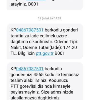 PTT Kargo Tekirdağ Süleymanpaşa Teslim Edilmiyor