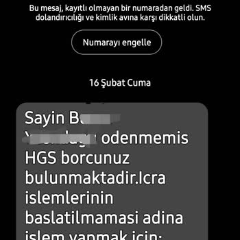 Sahibinden HGS Borcunuz Vardır Mesajı