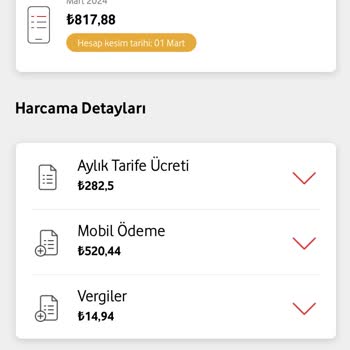 Vodafone Mobil Ödeme 520 TL