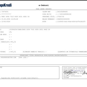 Yapı Kredi İznim Olmadan Para Çekimi