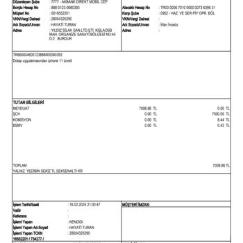 Yapı Kredi Bankası Paramın Hesabıma Aktarılmasını İstiyorum Telefonu Yollamıyorlar