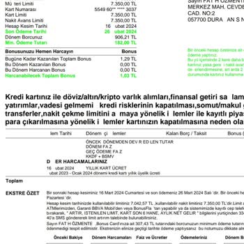 Garanti BBVA Haksız Yansıtılan Kart Aidatı
