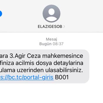 ELAZIGESOB (SMS) Adıma Açılmış Dosya İddiası Mesajı