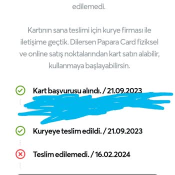 Anadolu Net Anadolu.netten Sipariş Ettiğim Papara Kart 5 Aydır Gelmedi