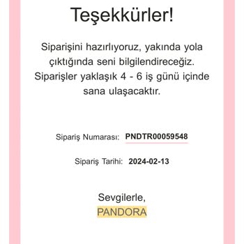 Pandora Mücevher Pandora Sipariş Mağduriyeti