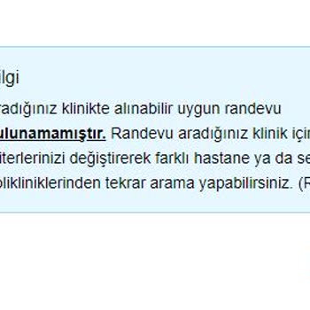 Sağlık Bakanlığı MHRS'den Oluşturulamayan Randevular