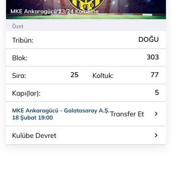 Passolig Ankaragücü Galatasaray Maçı