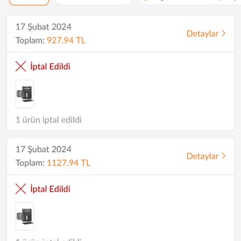 Trendyol Sipariş İptali Sistemsel Hata!