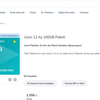 Türk Telekom Web Sitesindeki Paketi Alamıyoruz!
