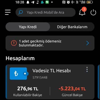 Yapı Kredi Bankası'nın Otomatik Çekmesi Gereken Borcu Ödenmemesi!