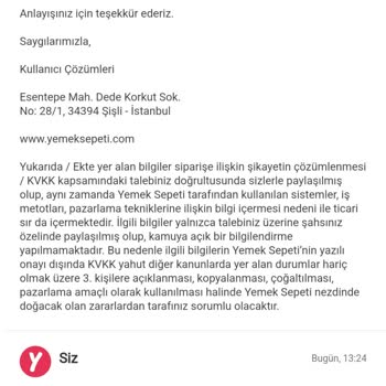 Yemek Sepeti Online Ödeme Mağduriyeti