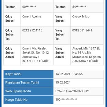 Sürat Kargo Ovacık Mikro Teslim Etmedi