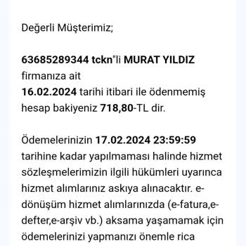 7 Ay Sonra Gelen 718 TL'lik Uyumsoft Faturası!