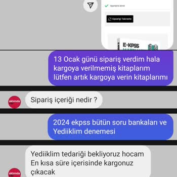 Aklimdavar.com Kargonun Halen Verilmemesi