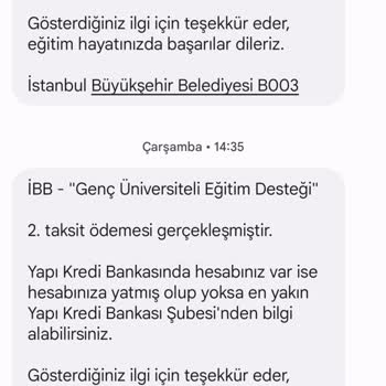 İbb Genç Üniversiteli Eğitim Desteği 2. Taksit