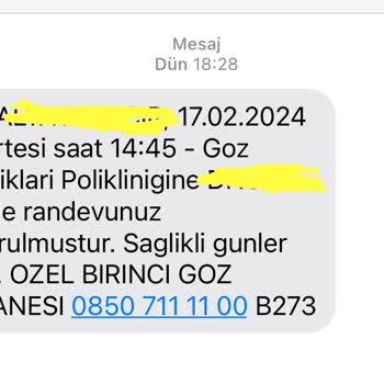 Beylikdüzü Birinci Göz Hastanesi Randevu Saati