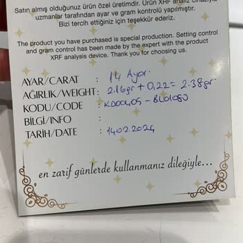 Mars Kuyumculuk Eksik Gramajlı Ürün