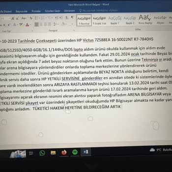 HP Yetkili Servis Ekranda Beyaz Nokta Arıza Olarak Tespit Edemiyor