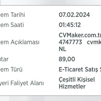 Cvmaker.com.tr İzinsiz Para Çekim Şikayeti