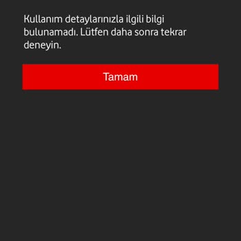 Vodafone Kullanım Detayları Açılmıyor