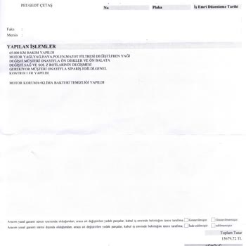 Peugeot Çetaş Çorlu Servisine Sağlam Giren Aracımın Arızalı Çıkması