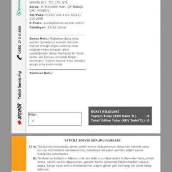 Arçelik Buzdolabı Arızasının Yapılamaması