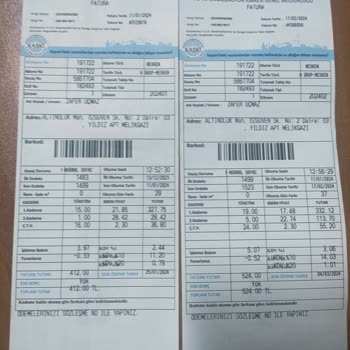 Kayseri Büyükşehir Belediyesi Kayseri KASKİ Su Faturası